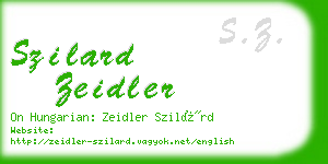 szilard zeidler business card